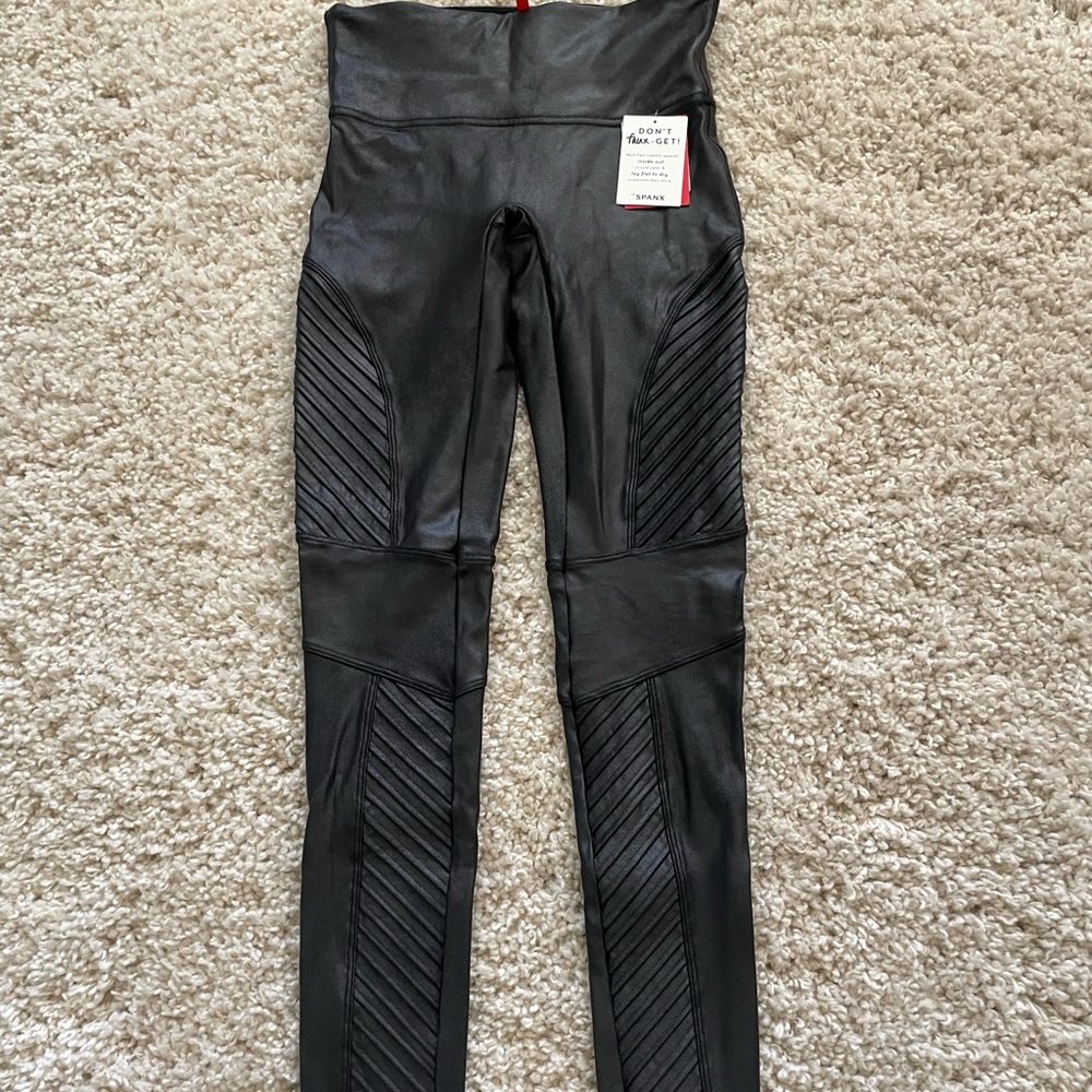 SPANX leggings - faux leather leggings - new with tags